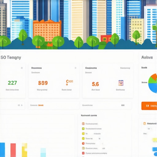 Advanced Local SEO Analytics for Irvine Illustration of local SEO analytics dashboard with Irvine landmarks.