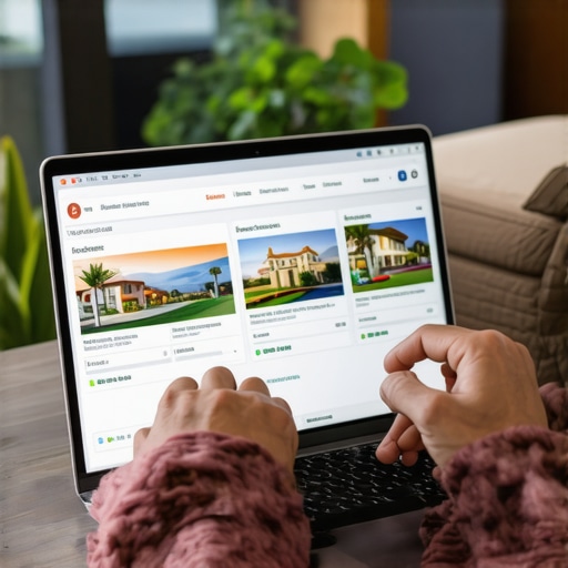 Person working on local SEO analytics with Orange County scenery