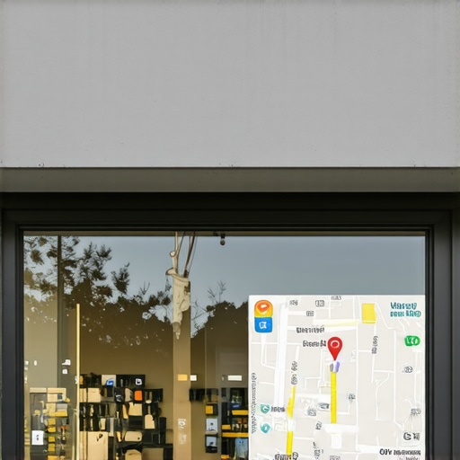 Irvine Business & Google Maps Optimization Commercial storefront in Irvine with Google Maps interface overlay