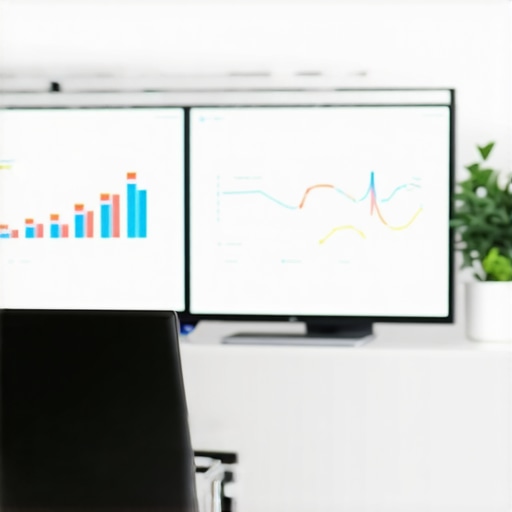 Irvine Business SEO Analytics Modern Irvine office with digital marketing analytics on screens.