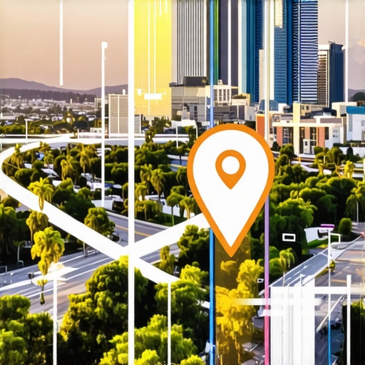 Irvine cityscape with digital map overlays for local SEO