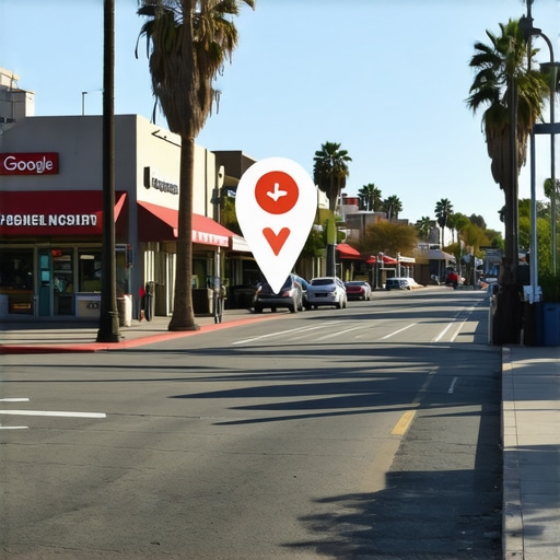 Irvine storefronts with Google Maps ranking icon
