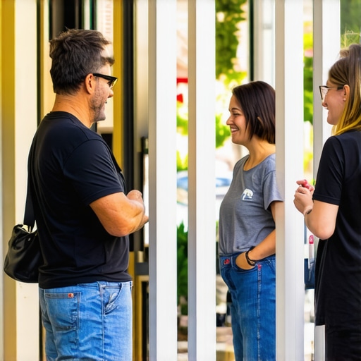 Building Local Authority in Irvine Irvine small business owner engaging with customers in community