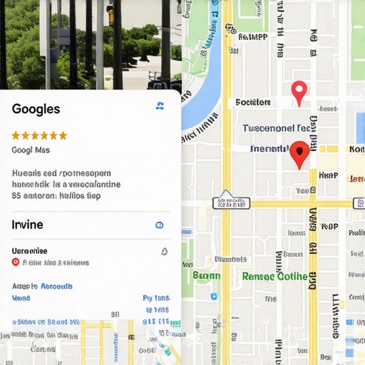 Illustration of an optimized Google Maps profile for a local business in Irvine