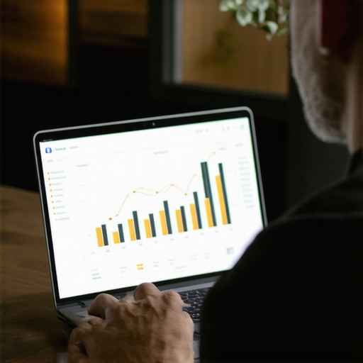 Irvine business owner reviewing local SEO analytics on laptop