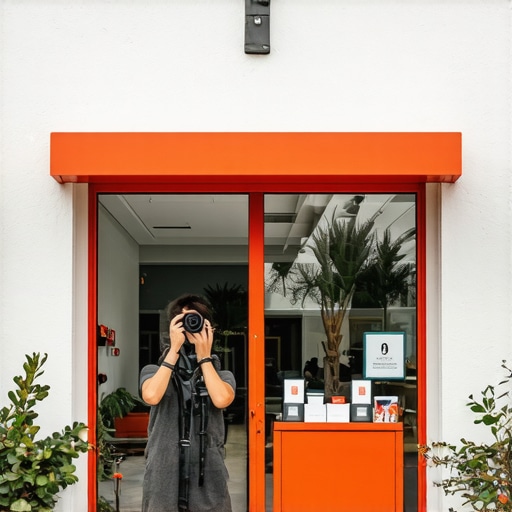 Photographer capturing images of a busy Irvine storefront to enhance Google My Business profile