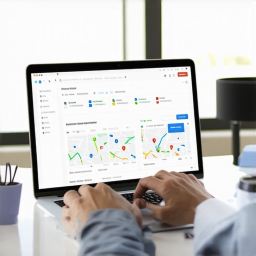 Person analyzing local SEO data on a laptop for Irvine Google Maps success