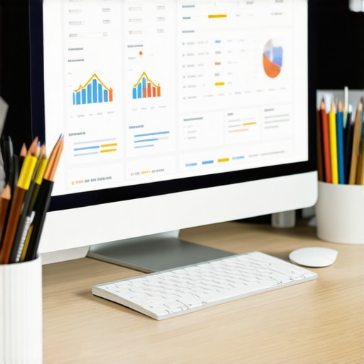 A technician working with multiple SEO analytics dashboards on a computer to optimize Irvine local search.