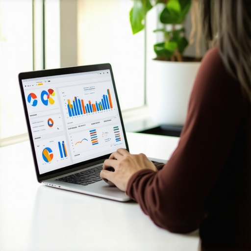 Managing Local SEO Tools in Irvine Person analyzing local SEO data on a laptop for Irvine business