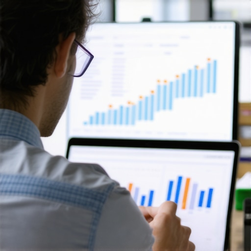 Business owner examining local SEO metrics for Irvine Google Maps optimization