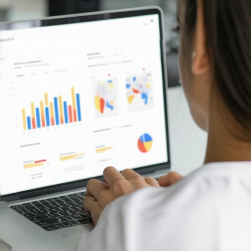 Person reviewing SEO analytics and maps for Irvine business growth