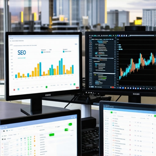 Digital marketer reviewing SEO analytics for Irvine businesses