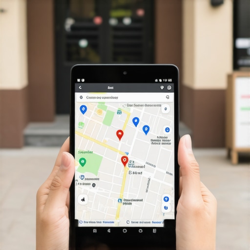 Irvine small business showcasing Google Maps profile on device.