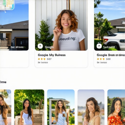 Illustration of a highly optimized GMB profile showing local photos and reviews for Irvine business