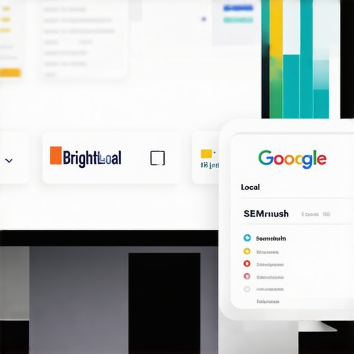 Screenshot of SEO dashboards displaying local rankings and citation data for Irvine businesses.