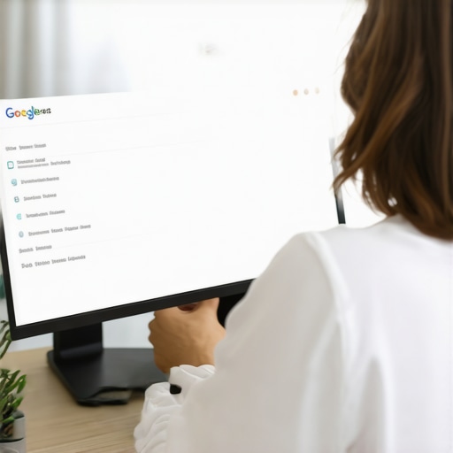 Business owner managing GMB profile security settings on a laptop